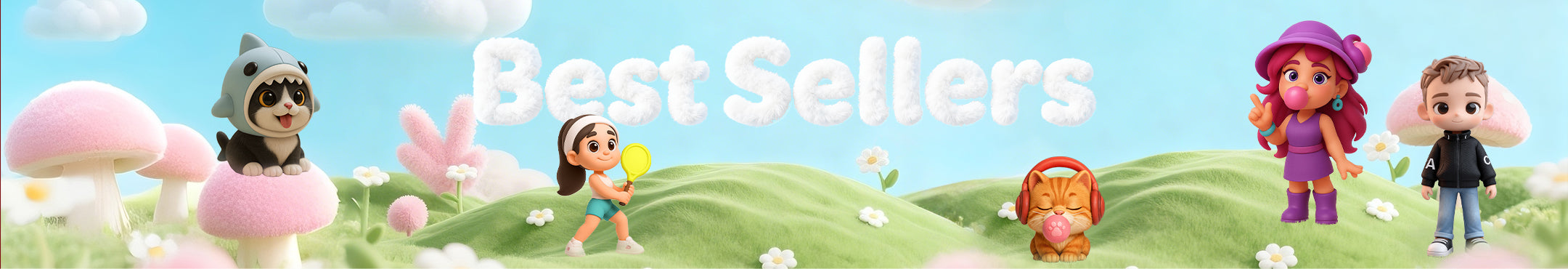 Best Sellers banner with cartoon characters for PC