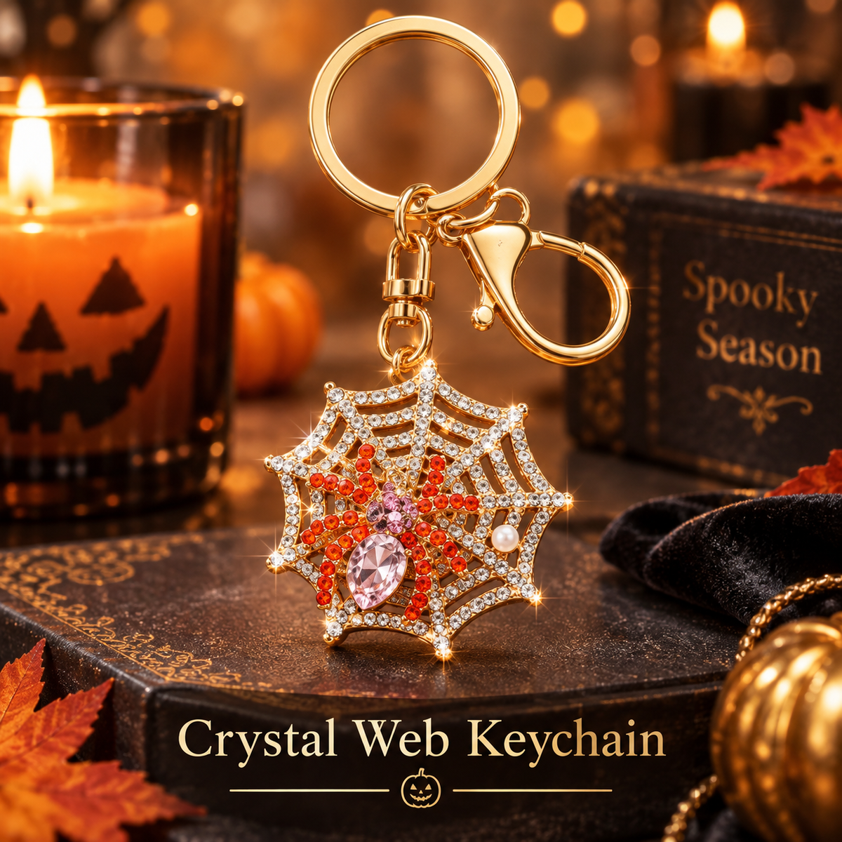 Crystal Web Keychain