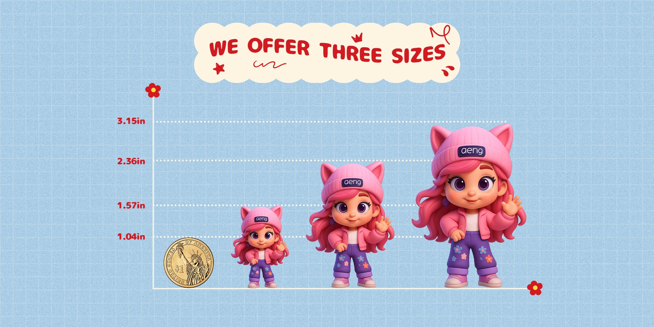 Three Sizes of Custom Figurine for You