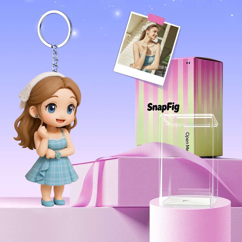 Custom 3D Figure Keychain - Personalized Bag Charm from Photo