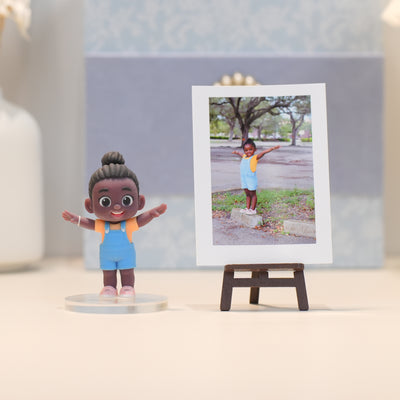 Personalized African American Girl Keychain - Happy Girl Backpack Charm