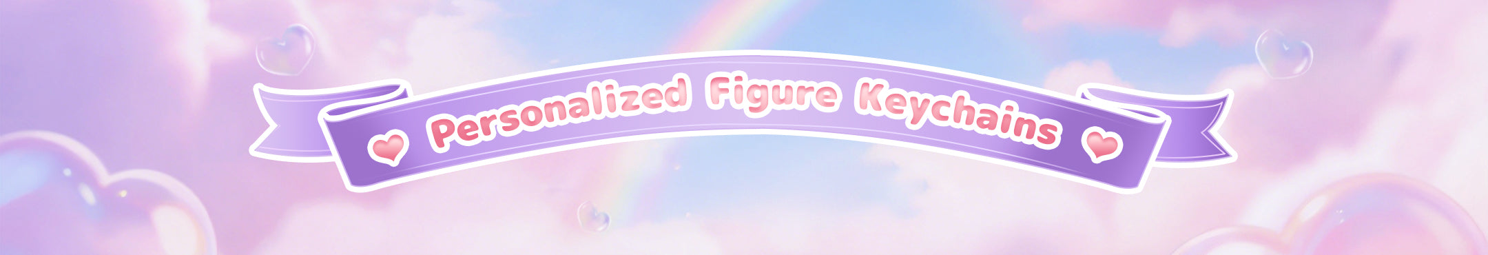Valentine's Sale Promotional banner for personalized figure keychains