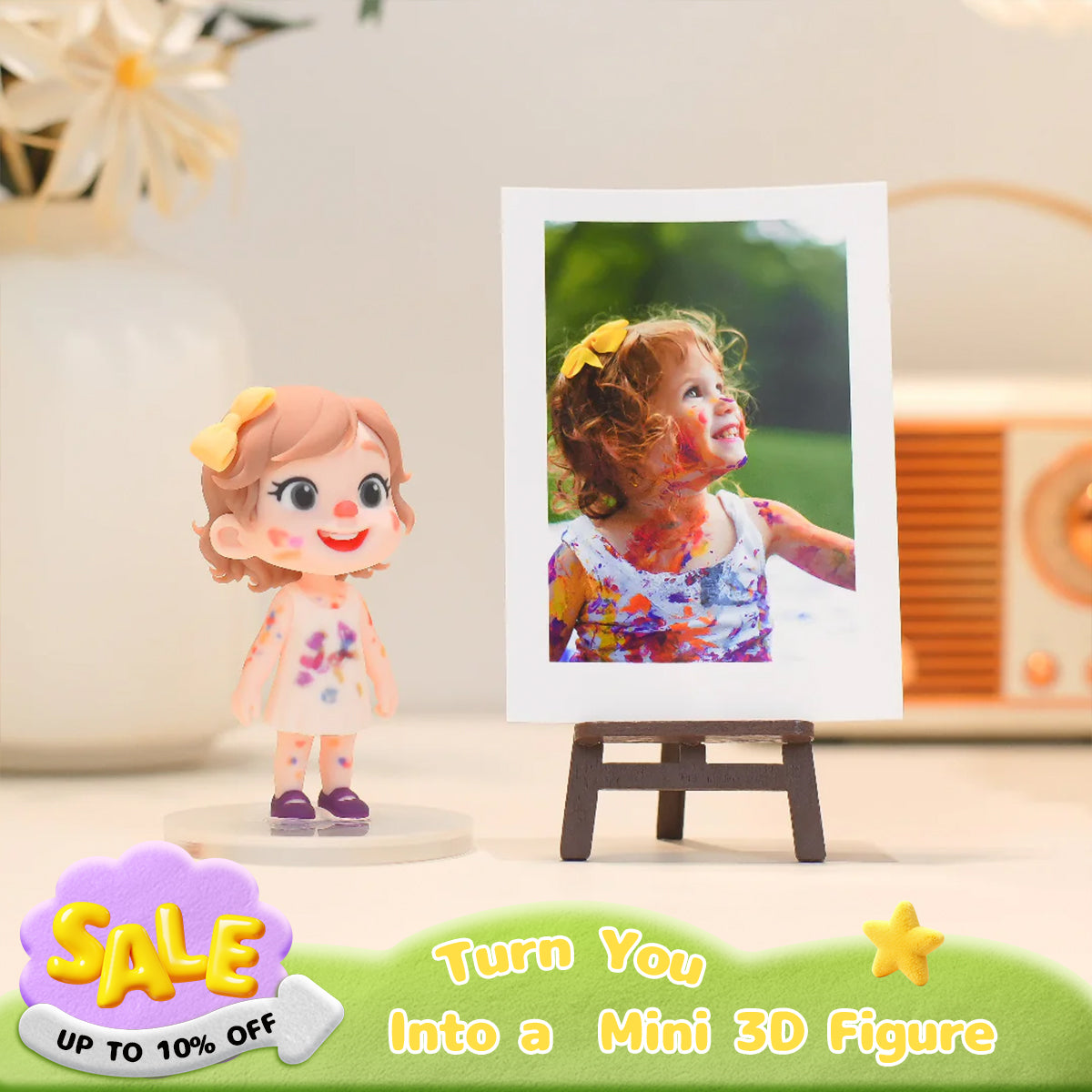 Custom Cute 3D Girl Figurine - Adorable Gift for Daughter