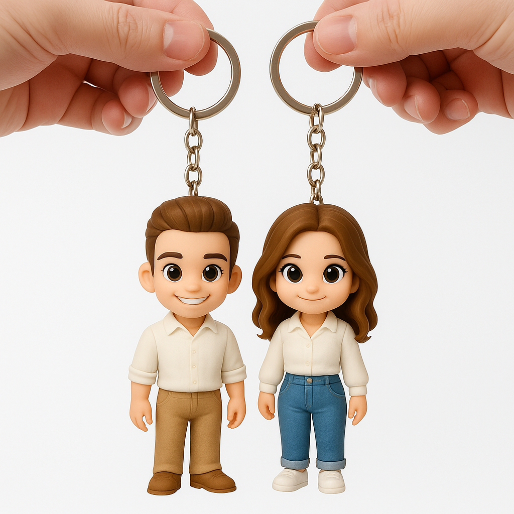 Handcrafted 3D Photo Keychain Custom Made Mini Toy Keepsake from Picture