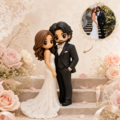 Personalisierte 3D-Paarfigur – Hochzeitstortenaufsatz & Jubiläumsgeschenk