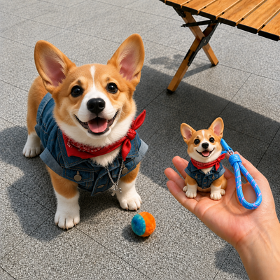 Custom Pet Keychain & Bag Charm - 3D Figure from Your Photo