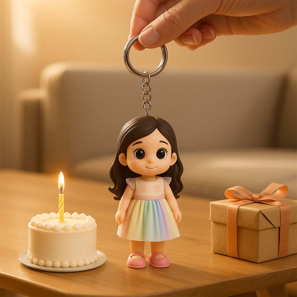 Custom 3D Action Figure Keychain from Your Photo Personalized Toy Figure Unique Gift for Birthday