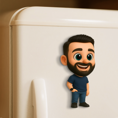 Custom 3D Cartoon Fridge Magnet from Photo Personalized Mini Character Magnetic Gift Unique Decoration for Him or Her