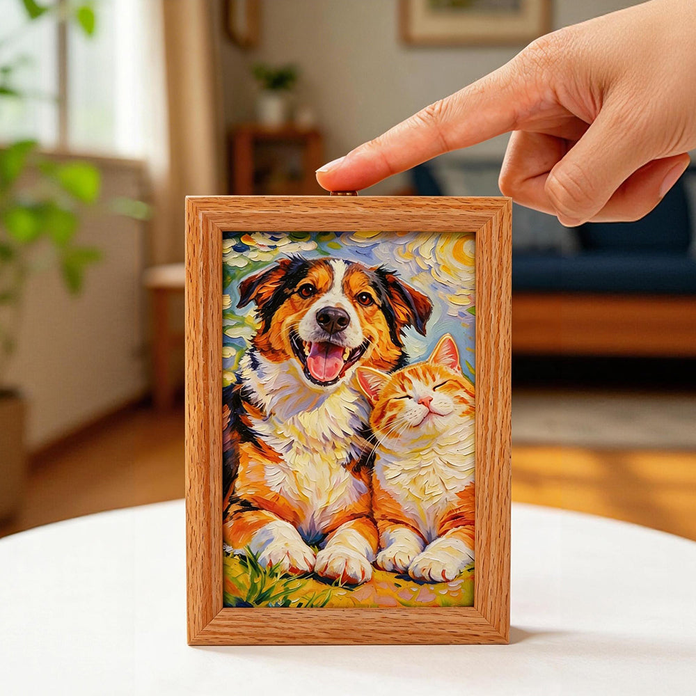 Personalized 3D lightbox portrait adding an artistic touch to a modern office desk setup