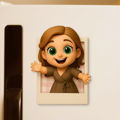 Custom 3D Fridge Magnet from Your Photo Personalized Cartoon Mini Figure Magnetic Gift for Him or Her