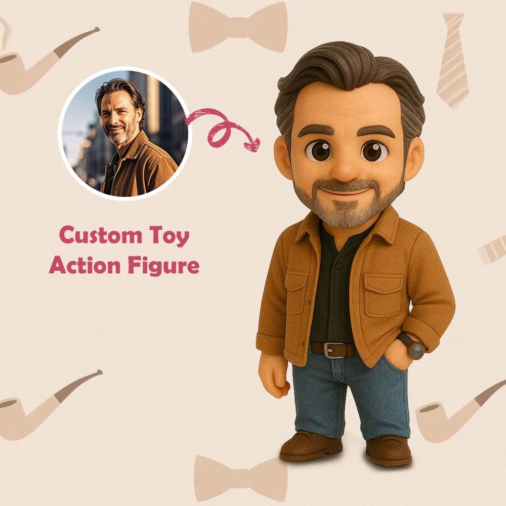 Personalized 3D Action Figure Custom Action Toy Figure Turn Your Photo into a Unique Gift for Father