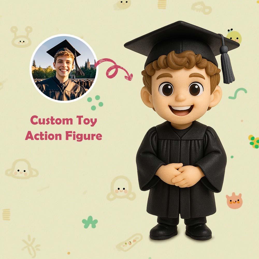 Custom Graduation 3D Action Figure From Your Photo Personalized Toy Figure to Him Custom Action Figure Graduation Gifts