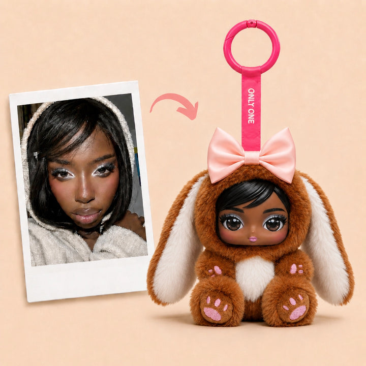Custom Face Plush Doll From Photo - Interchangeable Resin Face