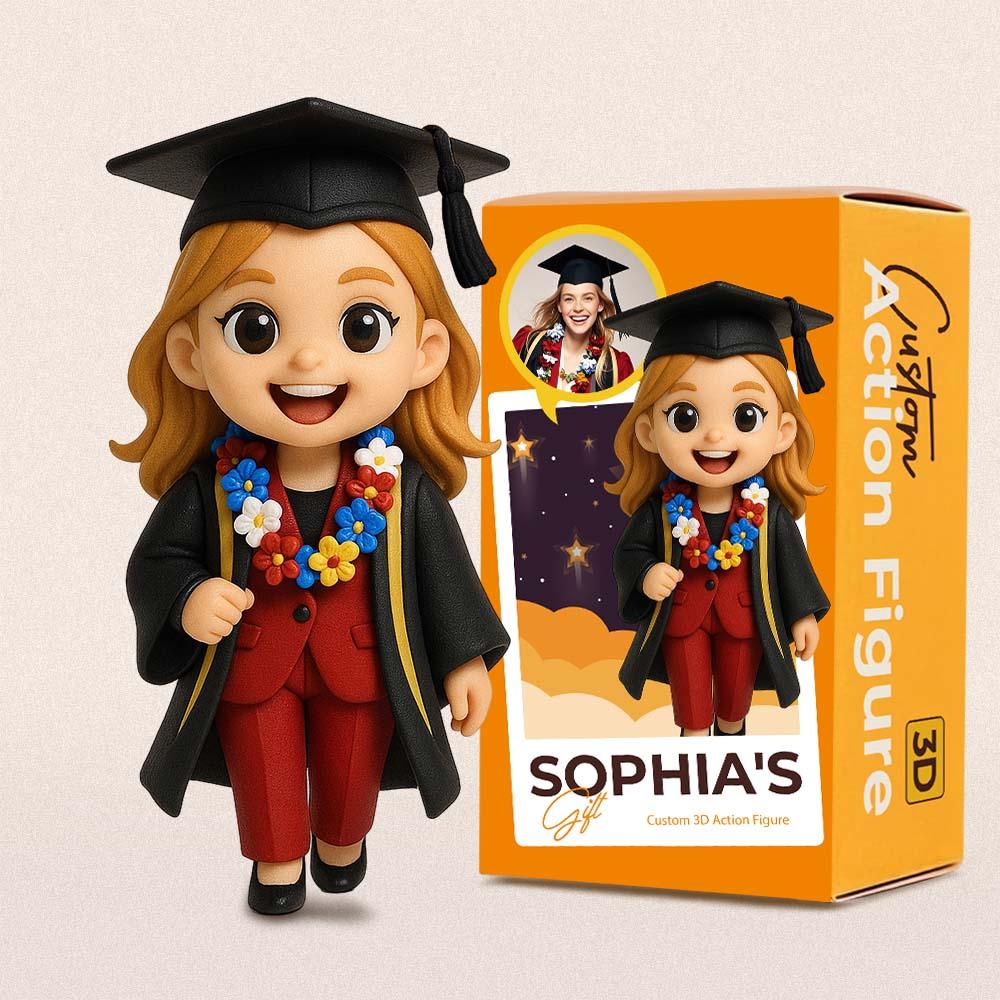 Custom Graduation 3D Action Figure From Your Photo Personalized Toy Figure to Him Custom Action Figure Graduation Gifts