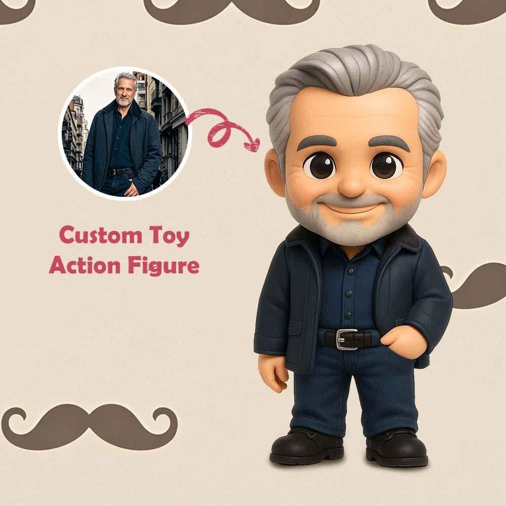 Personalized 3D Action Figure Custom Action Toy Figure Turn Your Photo into a Unique Gift for Father