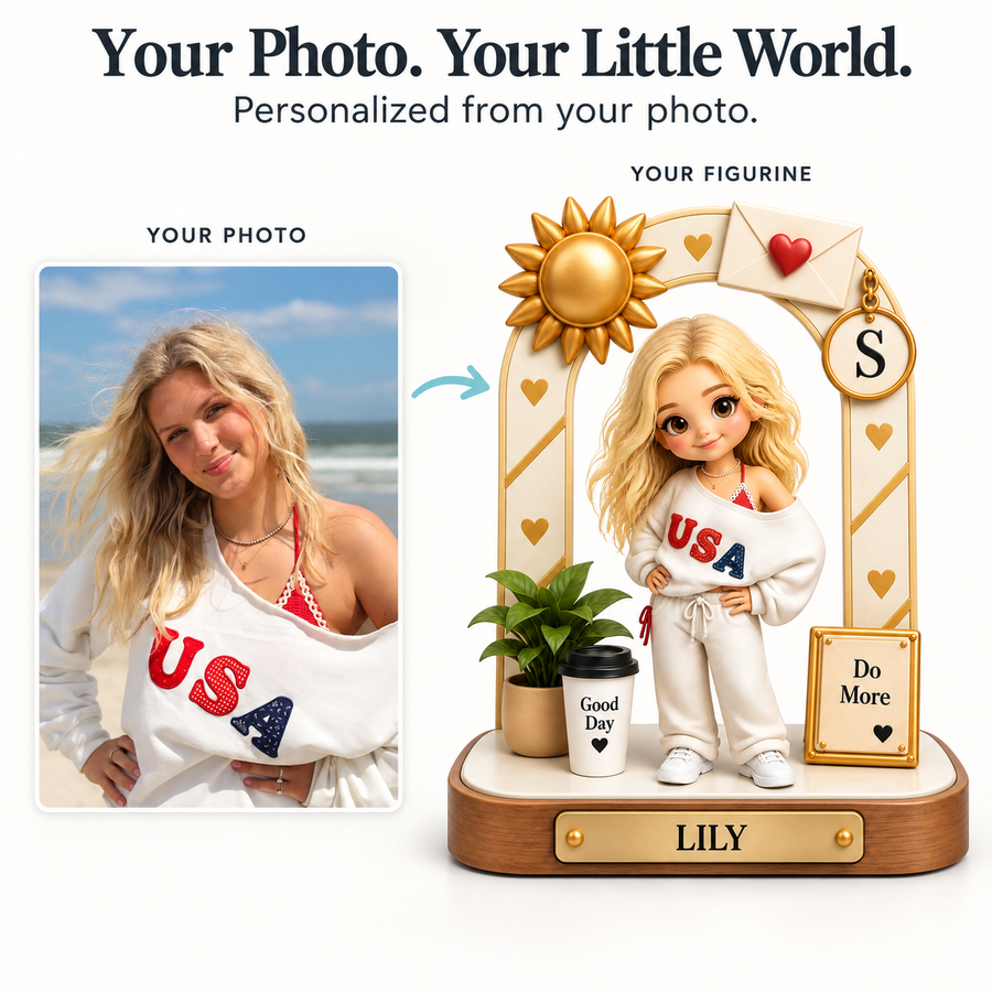 Custom Photo Figurine with Themed Display Base