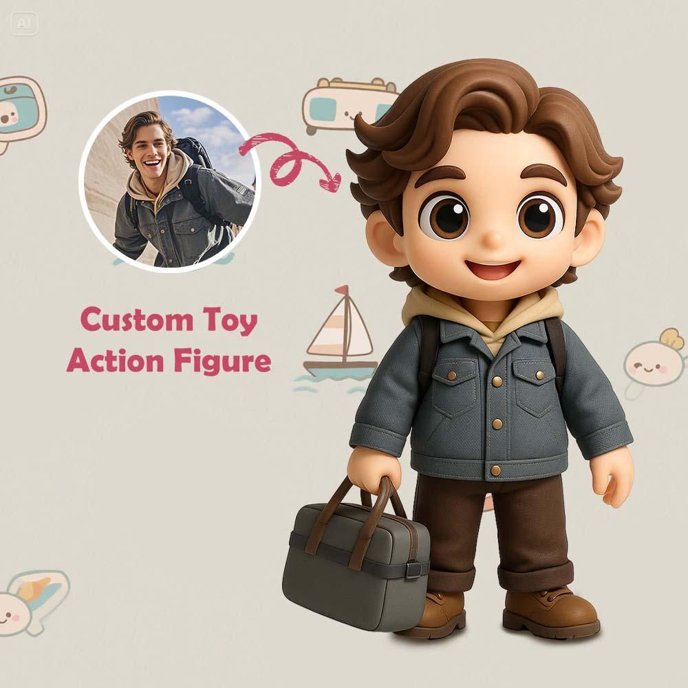 Custom Travel 3D Action Figure from Photo Unique & Thoughtful Gift for Travel Lover