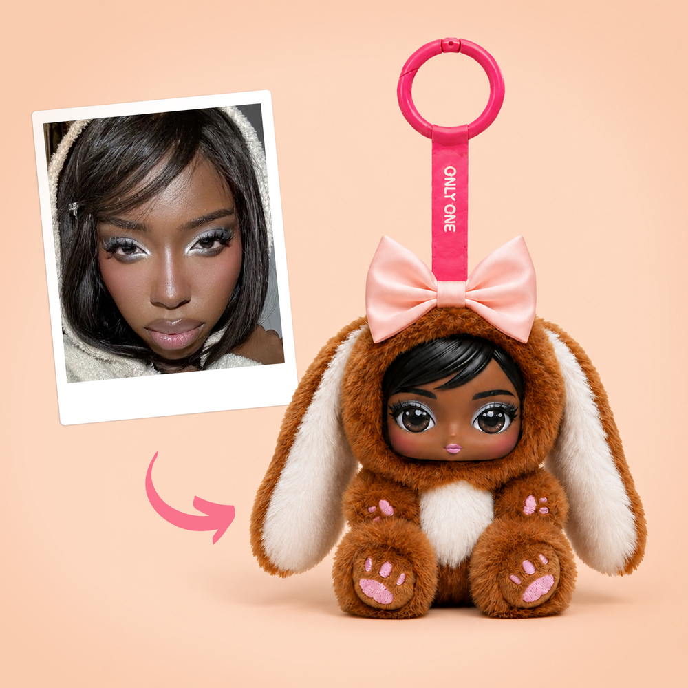 Custom Face Plush Doll From Photo - Interchangeable Resin Face
