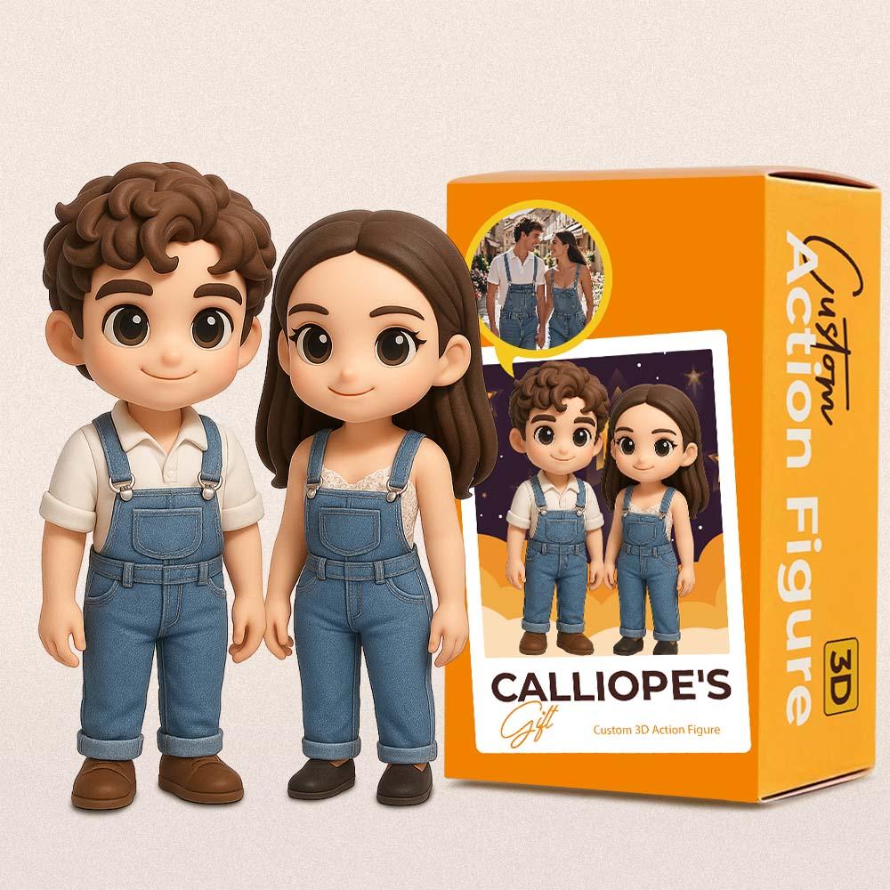 Custom 3D Action Figure Night Light from Your Photo Personalized Toy Figure Unique & Memorable Gift for Lovers, Boyfriends, Girlfriends