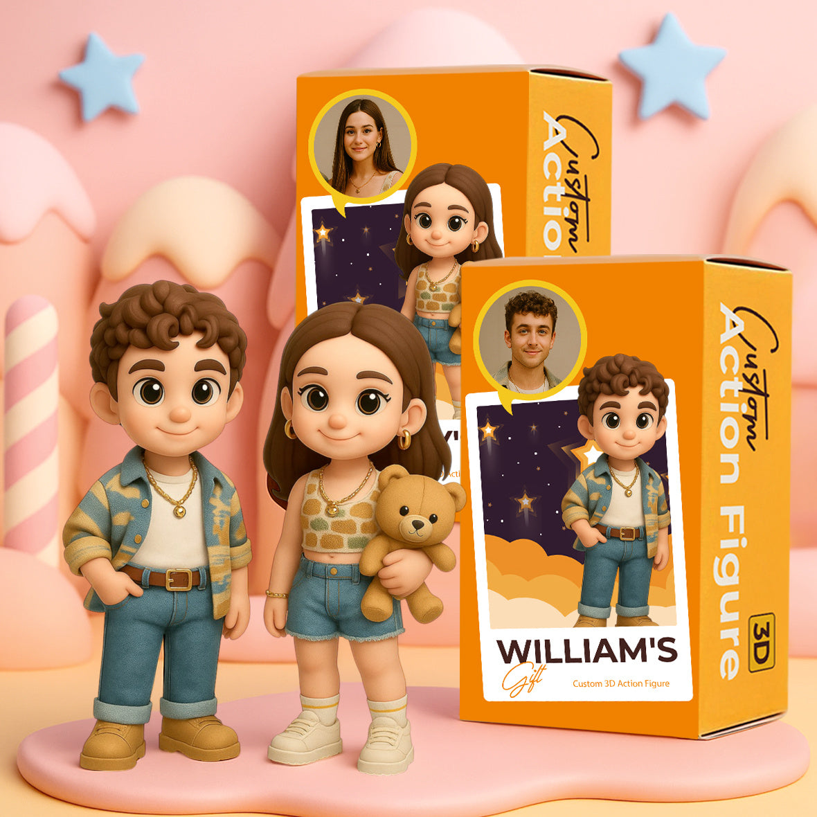 Personalized 3D Mini Figure Custom Cartoon Style Doll from Your Photo Unique Collectible Gift for Her or Him