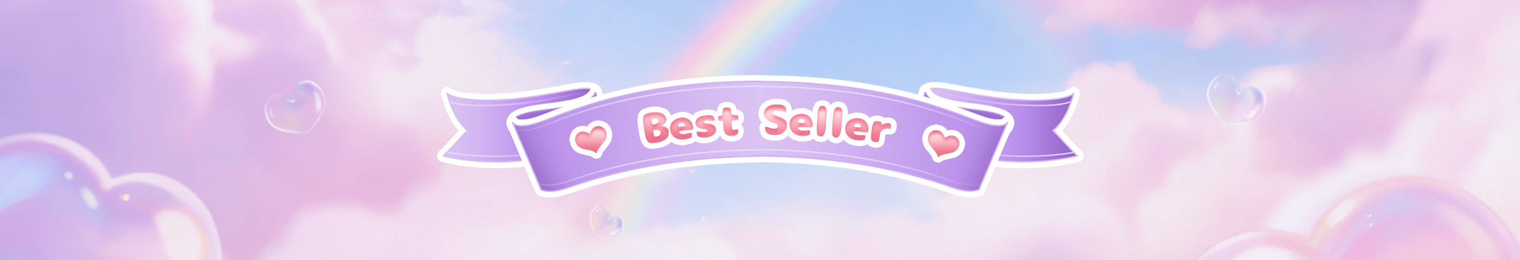 Valentine's Sale Best Seller banner with hearts on a pastel background