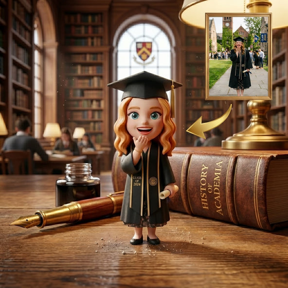 Personalized 3D Graduation Figurine – Custom Mini Me from Photo