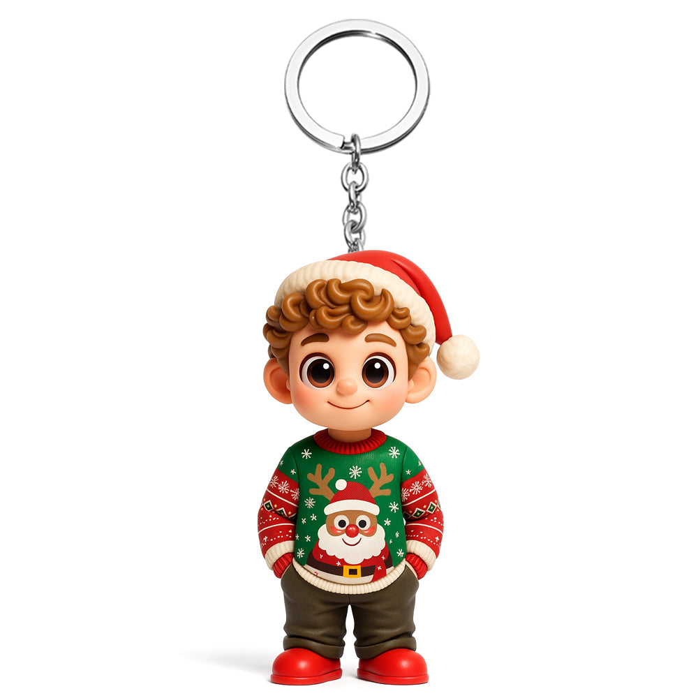 Custom 3D Mini Keychain Doll from Your Picture Personalized Christmas Gift Idea for Family Friends