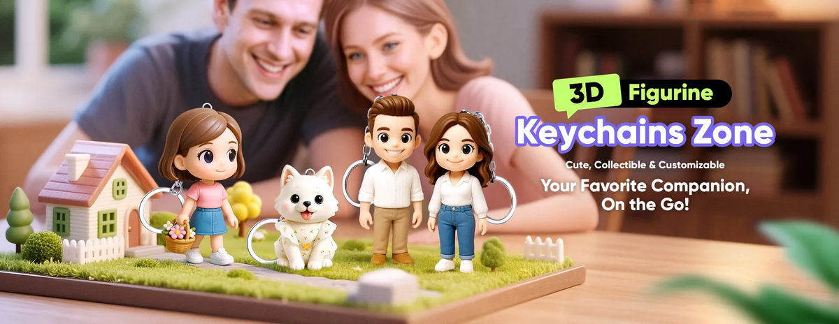 Personalized Figure Keychains - Custom 3D Miniatures from Photo