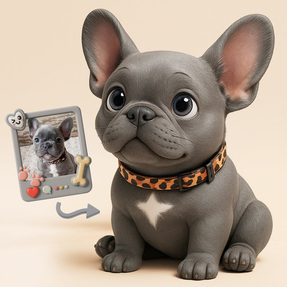 Custom 3D Cartoon Pet Sculpture Personalized Figurine Fun and Cute for Pet Memorial or Decor