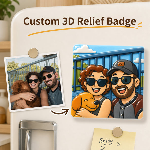 Personalized Travel Souvenir Pin - Custom 3D Relief Badge