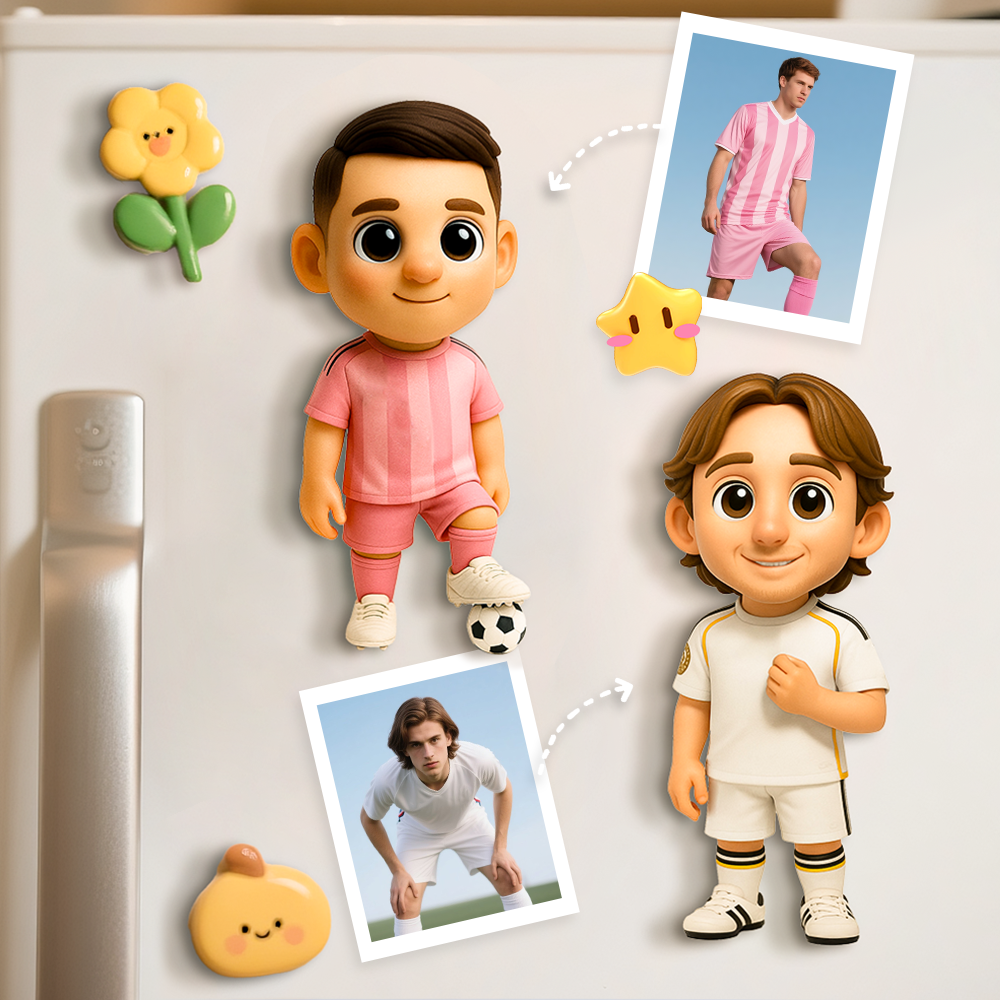Custom 3D Cartoon Fridge Magnet from Photo Personalized Mini Character Magnetic Gift Unique Decoration for Him or Her