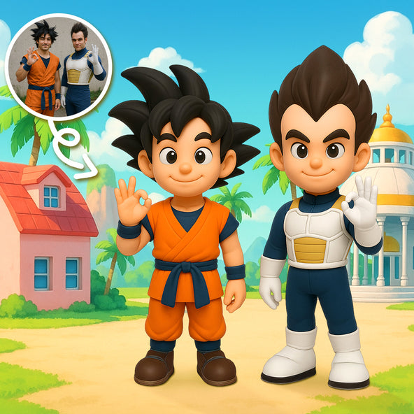 Personalized Chibi Style 3D Figures from Cosplay Photo Set Two Character Anime Mini Models