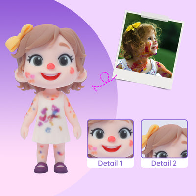 Personalized 3D Mini Figure Custom Cartoon Style Doll from Your Photo Unique Collectible Gift for Her or Him