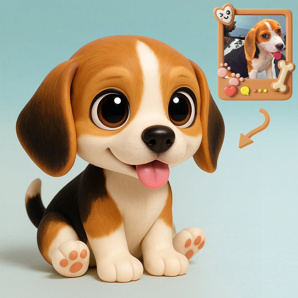 Custom 3D Cartoon Pet Sculpture Personalized Figurine Fun and Cute for Pet Memorial or Decor