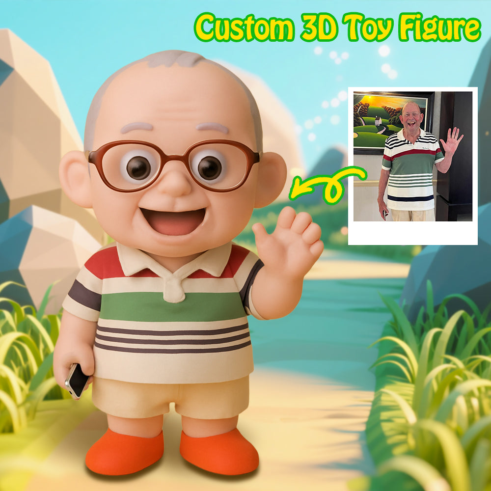 Custom 3D Action Figure From Your Photo Personalized Toy Figure to Grandfather Custom Action Figure Gifts For Father's Day