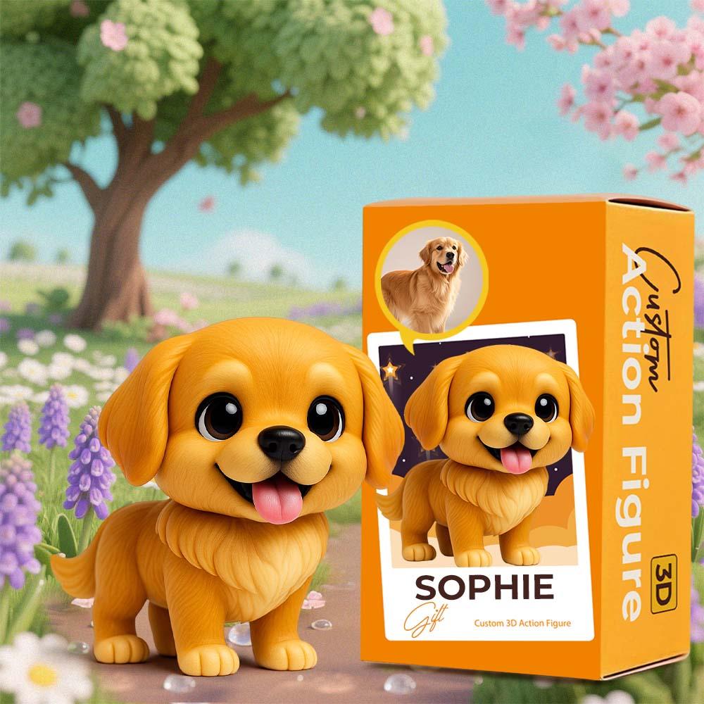 Custom 3D Cartoon Pet Sculpture Personalized Figurine Fun and Cute for Pet Memorial or Decor