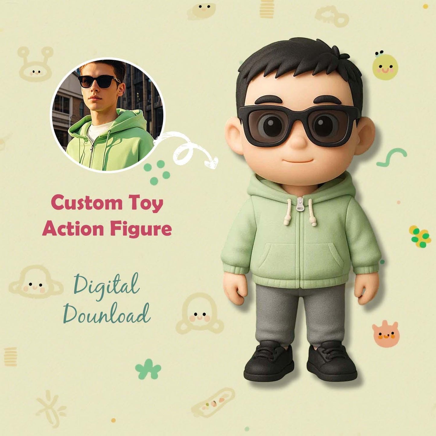 Custom 3D Action Figure From Your Photo Personalized Toy  Custom Action Toy Gifts For Kids