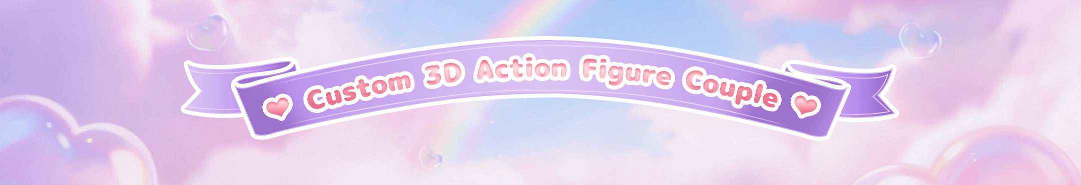 Valentine's Sale Custom 3D Action Figure Couple Banner