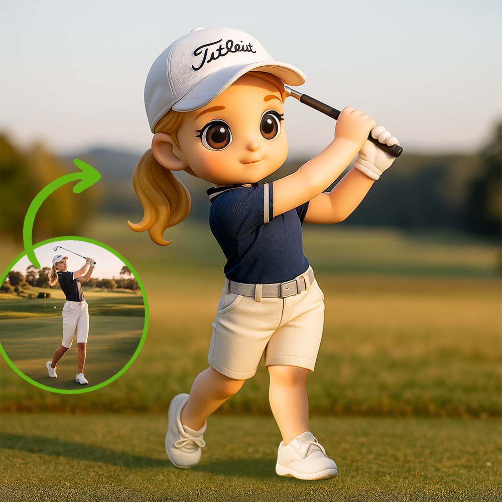 Custom 3D Action Figure Personalized Photo Gift Idea Milestone Trophy for Golf Sports Enthusiasts