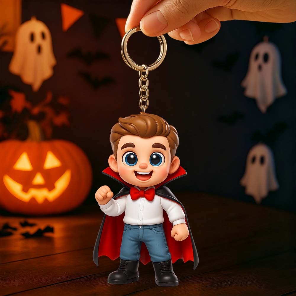 Halloween Custom 3D Figurine Keychain Couple Costume Accessory Special Gift for Lovers