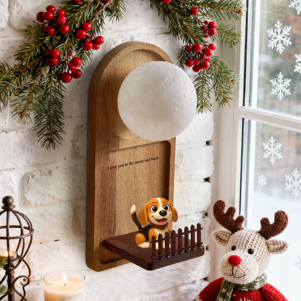 Personalized 3D Mini Doll Cartoon Wall Lamp Custom Figurine Night Light with Text, Perfect Gift for Couple or Family Holiday Home Decoration