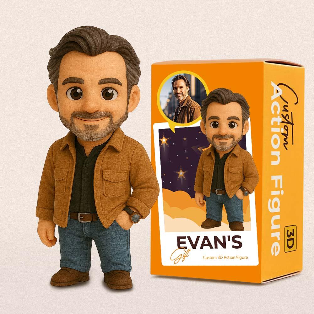 Personalized 3D Action Figure Custom Action Toy Figure Turn Your Photo into a Unique Gift for Father