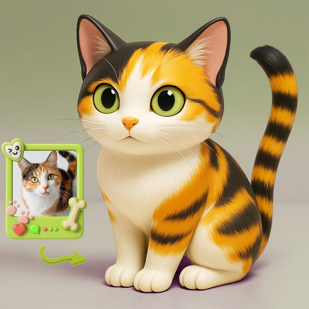 Custom 3D Cartoon Pet Sculpture Personalized Figurine Fun and Cute for Pet Memorial or Decor