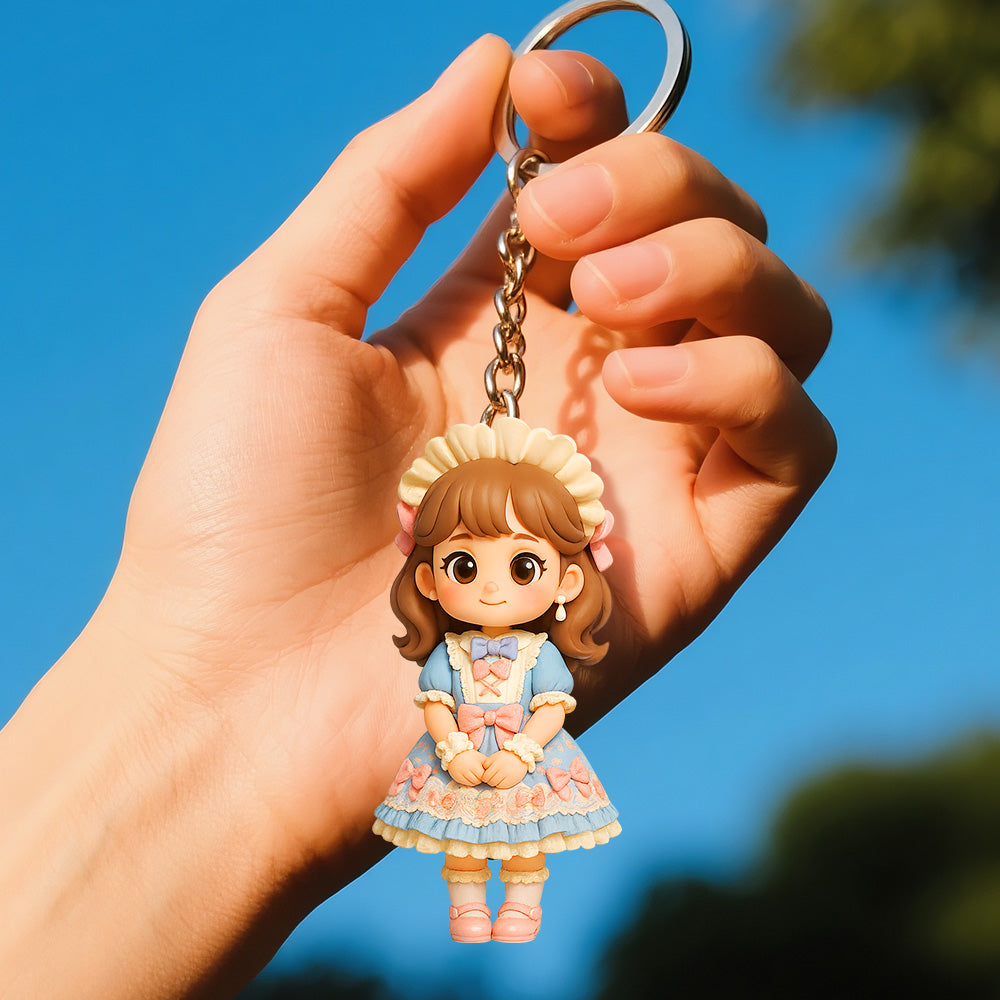 Personalized Lolita Outfit Keychain Using Your Lolita Photo Handmade Cute Key Ring Birthday Gift For Lolita Lovers Friends And Partners