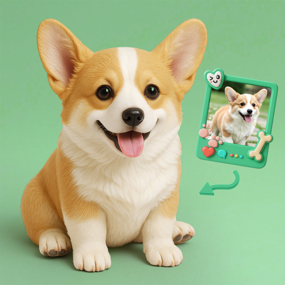 Custom 3D Cartoon Pet Sculpture Personalized Figurine Fun and Cute for Pet Memorial or Decor