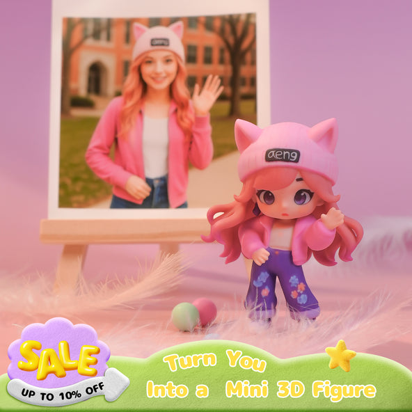 Custom 3D Figure Keychain - Personalized Bag Charm from Photo