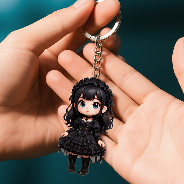 Custom Lolita Style Keychain From Your Photo Personalized Cute Accessory Unique Gift For Friends Lovers Birthday Present