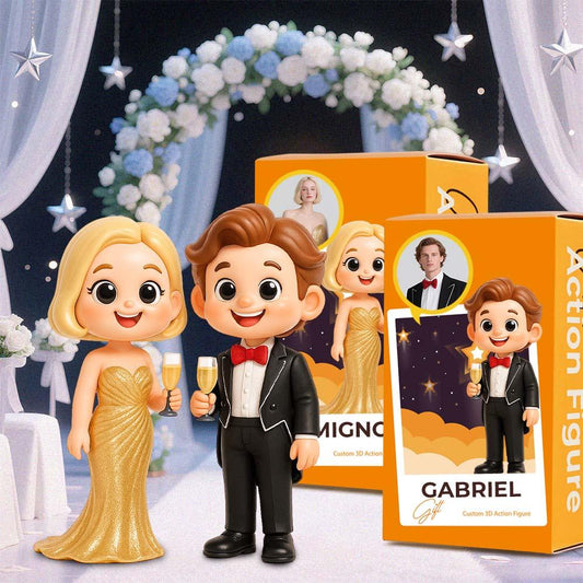 Personalized Cartoon 3D Figurines for Two Custom Character Action Figures Based on Your Photos Romantic or Friendship Gift for Any Occasion