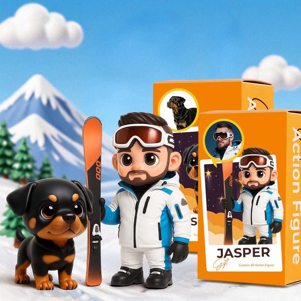 Custom 3D Cartoon Pet Sculpture Personalized Figurine Fun and Cute for Pet Memorial or Decor