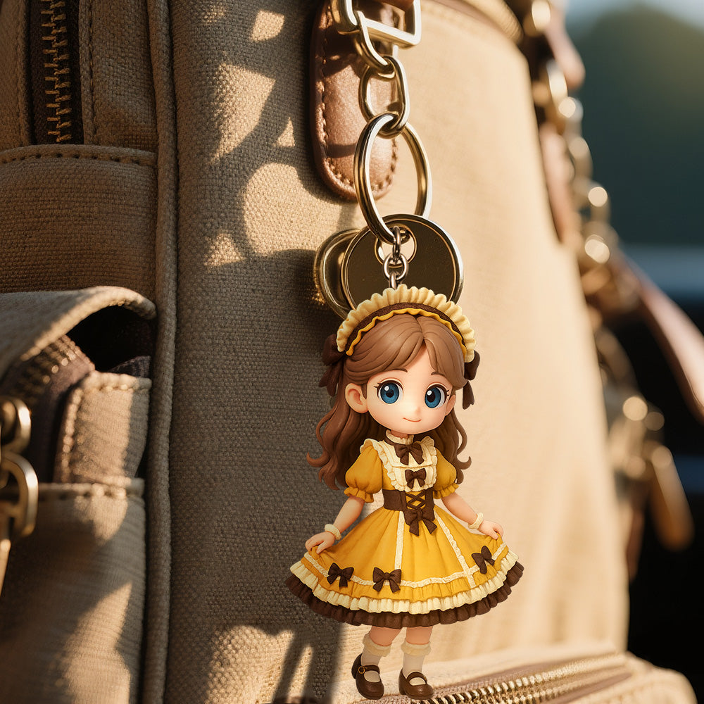 Custom Made Cute Lolita Keychain From Photo Unique Accessory Birthday Gift For Friends Lovers And Lolita Fans